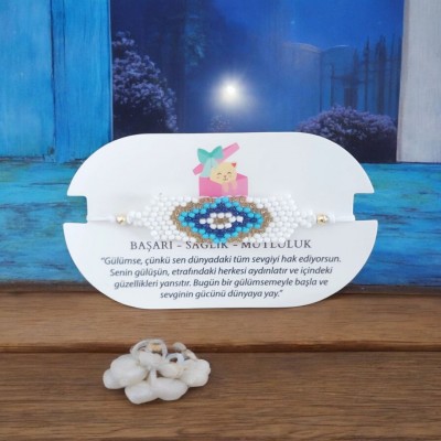 Ayarlanabilir Makrome Örgü - Miyuki Boncuk Bileklik – Şık ve Modern Tasarım | Beyaz Renk 