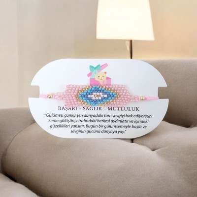 Ayarlanabilir Makrome Örgü - Miyuki Boncuk Bileklik – Şık ve Modern Tasarım | Pembe Renk 