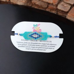 Ayarlanabilir Makrome Örgü - Miyuki Boncuk Bileklik – Şık ve Modern Tasarım | Turkuaz Renk 