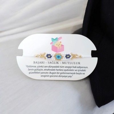 Nazar Boncuklu Miyuki Boncuk Bileklik – Şık ve Modern Tasarım | Beyaz Renk 