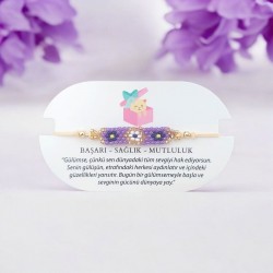 Nazar Boncuklu Miyuki Boncuk Bileklik – Şık ve Modern Tasarım | Mor Renk 