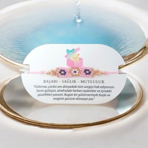 Nazar Boncuklu Miyuki Boncuk Bileklik – Şık ve Modern Tasarım | Pembe Renk 