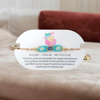 Nazar Boncuklu Miyuki Boncuk Bileklik – Şık ve Modern Tasarım | Turkuaz Renk 