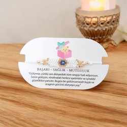 Nazar Boncuklu Miyuki Boncuk Bileklik – Şık ve Modern Tasarım | Beyaz Renk 