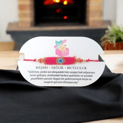 Nazar Boncuklu Miyuki Boncuk Bileklik – Şık ve Modern Tasarım | Kırmızı Renk 