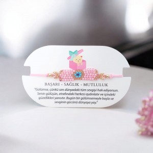 Nazar Boncuklu Miyuki Boncuk Bileklik – Şık ve Modern Tasarım | Pembe Renk 