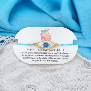 Miyuki Boncuk Nazarlı Tasarım Bileklik – Şık ve Modern Tasarım | Beyaz Renk 