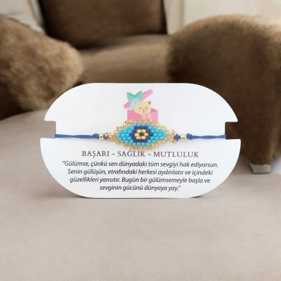 Miyuki Boncuk Nazarlı Tasarım Bileklik – Şık ve Modern Tasarım | Mavi Renk  Miyuki Boncuk Nazarlı Tasarım Bileklik – Şık ve Modern Tasarım | Mavi Renk