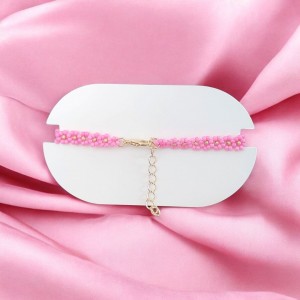 El Yapımı Papatya Desenli Pembe Miyuki Boncuk Bileklik – Anlamlı & Şık Aksesuar