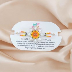 El Yapımı Renkli Çiçek Boncuk Bileklik – Şık & Anlamlı Tasarım | Beyaz Renk 