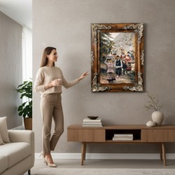 Ahşap Çerçeve Dokuma Halı Duvar Tablosu 70 x 90 x 5cm  