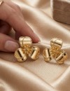 Çiçek Model Gold Çelik Küpe - Kararmaz Tasarım Küpe