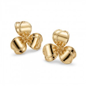 Çiçek Model Gold Çelik Küpe - Kararmaz Tasarım Küpe