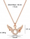 Melek Kanadı Tektaş Kolye - Zirkon Taşlı Rose Kaplama Kolye