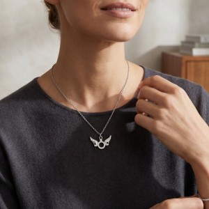 Melek Kanadı Tektaş Kolye - Zirkon Taşlı Gümüş Kaplama Kolye Melek Kanadı Tektaş Kolye - Zirkon Taşlı Gümüş Kaplama Kolye