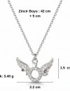 Melek Kanadı Tektaş Kolye - Zirkon Taşlı Rose Kaplama Kolye