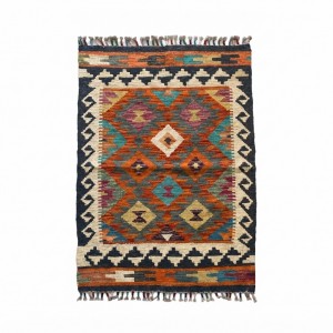 Masalsı Dinlenme Alanlarına Etnik Dokunuş: Kök Boya %100 Yün El Dokuma Kilim (92 x 60 cm)