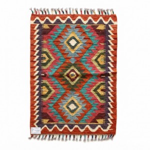 Yolculuk ve Keşif Ruhunu Evinize Taşıyın: Kök Boya %100 Yün El Dokuma Kilim (89 x 63 cm)