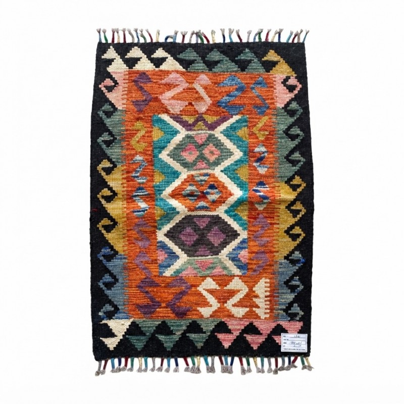 Çalışma Alanlarına İlham Katan Dokunuş: Kök Boya %100 Yün El Dokuma Kilim (92 x 63 cm)