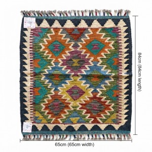 Sabahlarınıza Doğal Sıcaklık Katan Dokunuş: Kök Boya %100 Yün El Dokuma Kilim (84 x 65 cm)