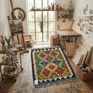 Sabahlarınıza Doğal Sıcaklık Katan Dokunuş: Kök Boya %100 Yün El Dokuma Kilim (84 x 65 cm)