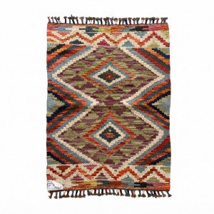Doğal Yaşam Alanlarına Otantik Denge: Kök Boya %100 Yün El Dokuma Kilim (81 x 60 cm)
