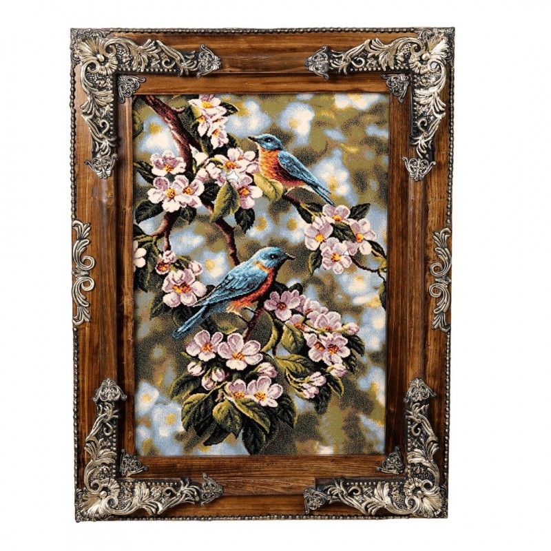 Ahşap Çerçeve Dokuma Halı Duvar Tablosu 70 x 90 x 5cm  