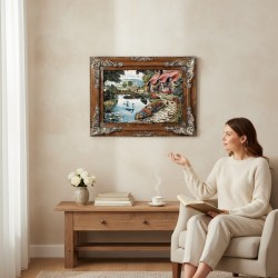 Ahşap Çerçeve Dokuma Halı Duvar Tablosu 70 x 90 x 5cm Ahşap Çerçeve Dokuma Halı Duvar Tablosu 70 x 90 x 5cm