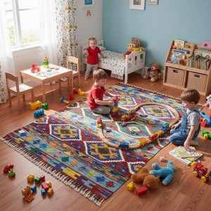 Yaratıcı Ruhlara Özel İlham Kaynağı: Kök Boya %100 Yün El Dokuma Otantik Kilim (122 x 90 cm)