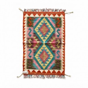 Pratiklerinize ve Keyif Anlarınıza Doğal Sıcaklık: Kök Boya %100 Yün El Dokuma Kilim (88 x 60 cm)