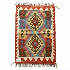 Botanik Keyif Alanlarınıza Otantik Dokunuş: Kök Boya %100 Yün El Dokuma Kilim (85 x 58 cm)