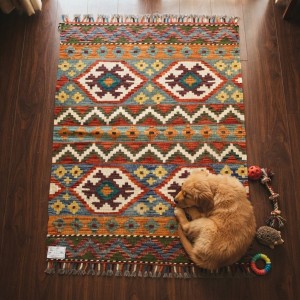 Doğayla İç İçe Otantik Sıcaklık: Kök Boya %100 Yün El Dokuma Kilim (116 x 87 cm)