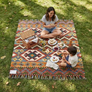 Doğayla İç İçe Otantik Sıcaklık: Kök Boya %100 Yün El Dokuma Kilim (116 x 87 cm)