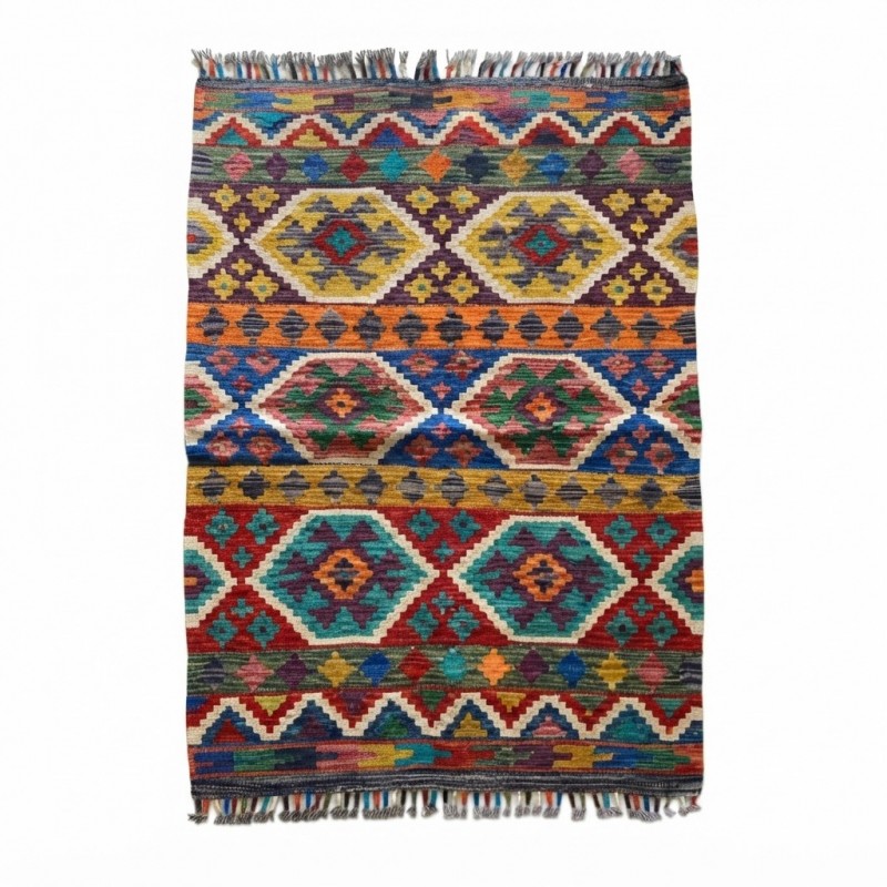Zamansız Prestij ve Huzur: Kök Boya %100 Yün El Dokuma Otantik Kilim (121 x 88 cm)