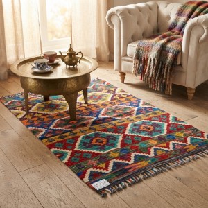 Zamansız Prestij ve Huzur: Kök Boya %100 Yün El Dokuma Otantik Kilim (121 x 88 cm)
