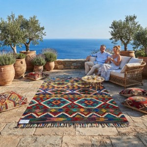 Zamansız Prestij ve Huzur: Kök Boya %100 Yün El Dokuma Otantik Kilim (121 x 88 cm)