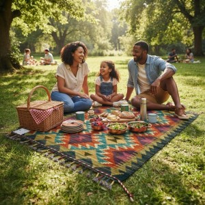 Mutfaklarınıza Neşe Katan Dokunuş: Kök Boya %100 Yün El Dokuma Kilim (91 x 60 cm)
