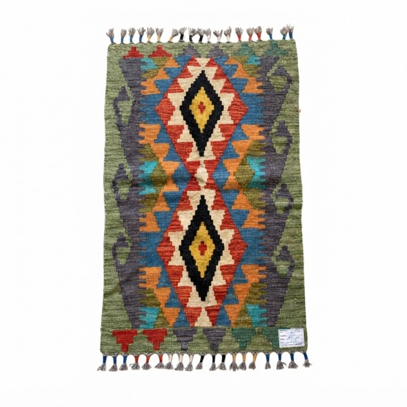 Doğal Yaşam Alanlarına Otantik Dokunuş: Kök Boya %100 Yün El Dokuma Kilim (92 x 62 cm)