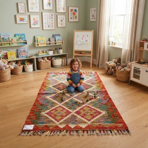 Kişiye Özel Koleksiyon Parçası: Kök Boya %100 Yün El Dokuma Otantik Kilim (121 x 78 cm)