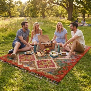 Kişiye Özel Koleksiyon Parçası: Kök Boya %100 Yün El Dokuma Otantik Kilim (121 x 78 cm)
