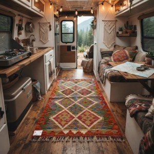 Kişiye Özel Koleksiyon Parçası: Kök Boya %100 Yün El Dokuma Otantik Kilim (121 x 78 cm)