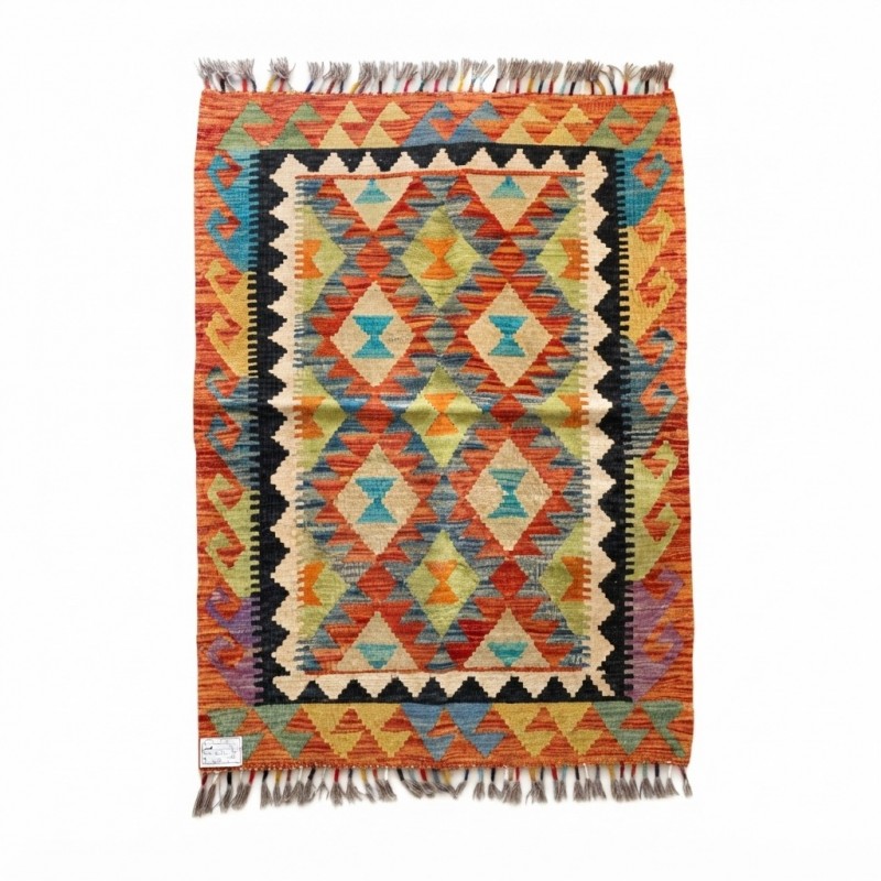 Ruhunu İlmekten Alan Sanat Eseri: Kök Boya %100 Yün El Dokuma Kilim (122 x 88 cm)