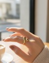 Ayarlanabilir Tasarım Yüzük - Gold Renk Antialerjik Çelik, Modern Kadın Takısı