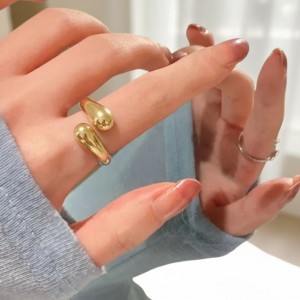 Ayarlanabilir Tasarım Yüzük - Gold Renk Antialerjik Çelik, Modern Kadın Takısı Ayarlanabilir Tasarım Yüzük - Gold Renk Antialerjik Çelik, Modern Kadın Takısı