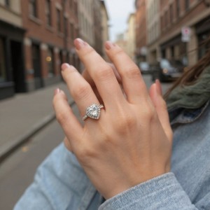 Kalp Tasarım Ayarlanabilir Kadın Yüzük | Antialerjik Çelik Takı - Zirkon Taşlı Gümüş Renk