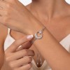 Zirkon Taşlı Silver Kaplama Ay Yıldız Asansörlü Bileklik 