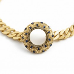 Siyah Zirkon Taşlı ve Kalem Desenli Gurmet Çeyrek Bileklik Kasası