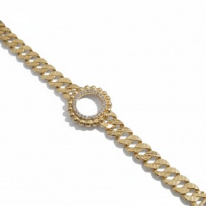 Çeyrek Altın Takılabilen Gurmet Zincir Bileklik - 19 cm Boş Bileklik Kasası