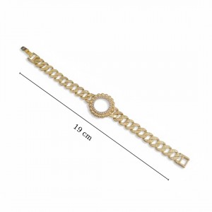 Çeyrek Altın Takılabilen Gurmet Zincir Bileklik - 19 cm Boş Bileklik Kasası