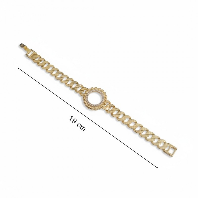 Çeyrek Altın Takılabilen Gurmet Zincir Bileklik - 19 cm Boş Bileklik Kasası